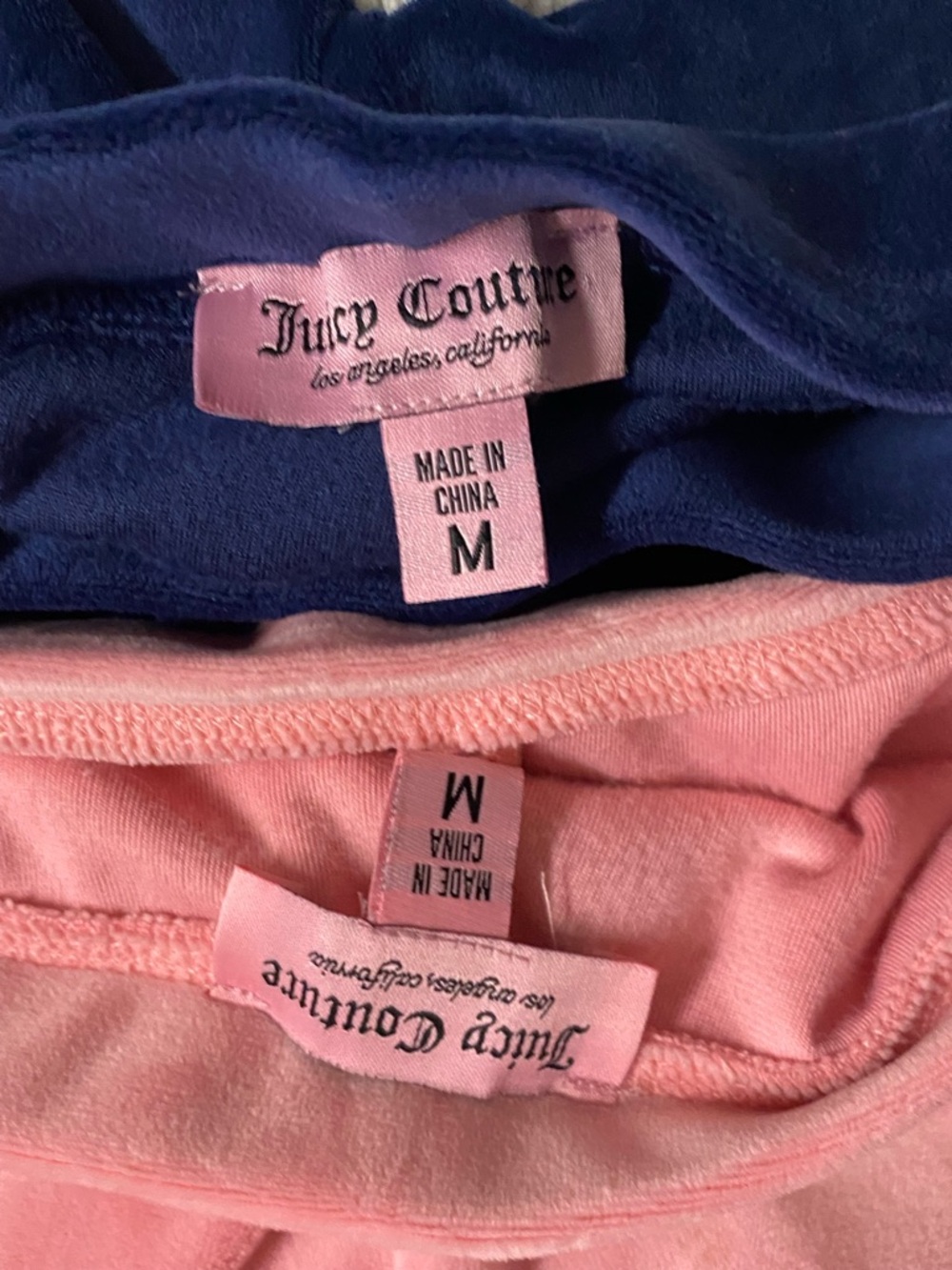BUNDLE Juicy Couture Velvet Hoodies in Navy and Light/Dark Pink + 2 FREE PANTS - Picture 5 of 5